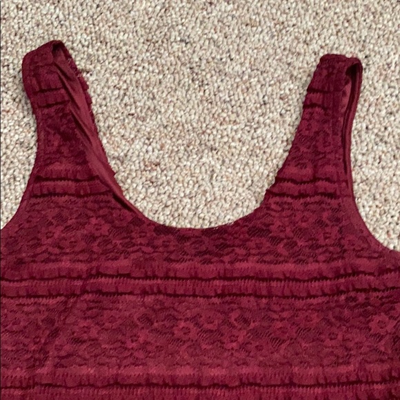 Forever 21 Short Dark Red Lace Dress - Picture 2 of 3